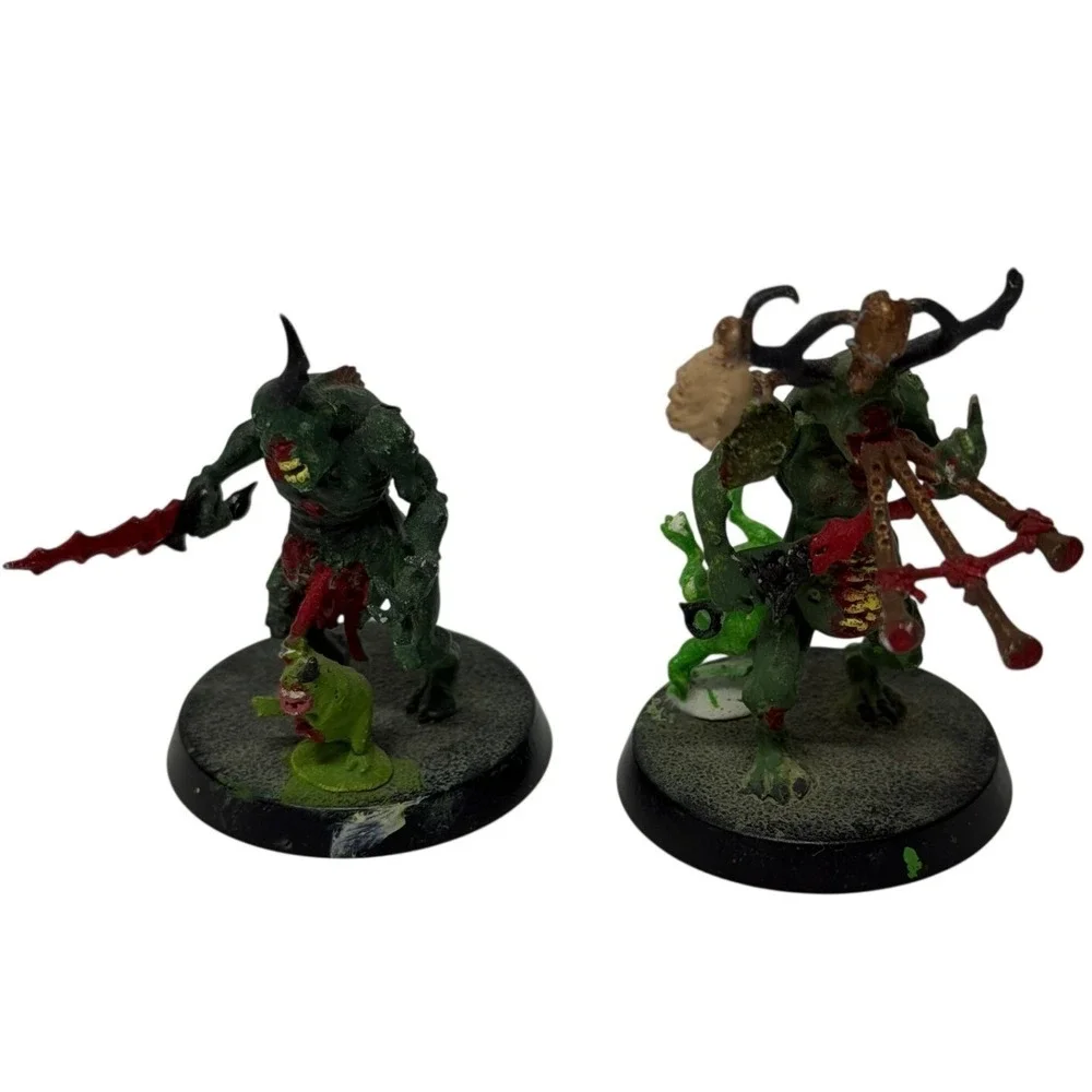 Warhammer Nurgle Chaos Daemons Painted Miniatures Figures Lot of 2 Custom